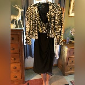 Zebra print top and black dress from Dressbarn